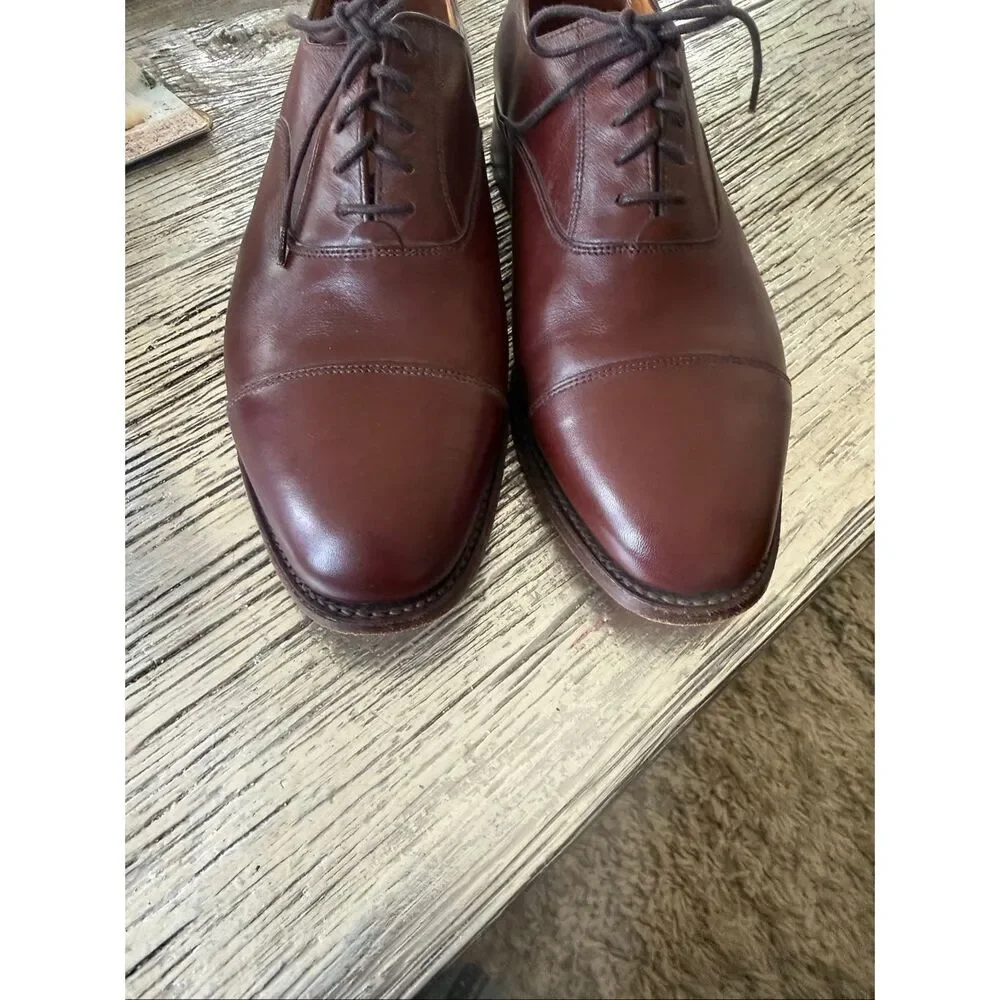 E.T. Wright Masters Collection Dark Brown Cap Toe Lace Up Loafers sz 10EE EUC